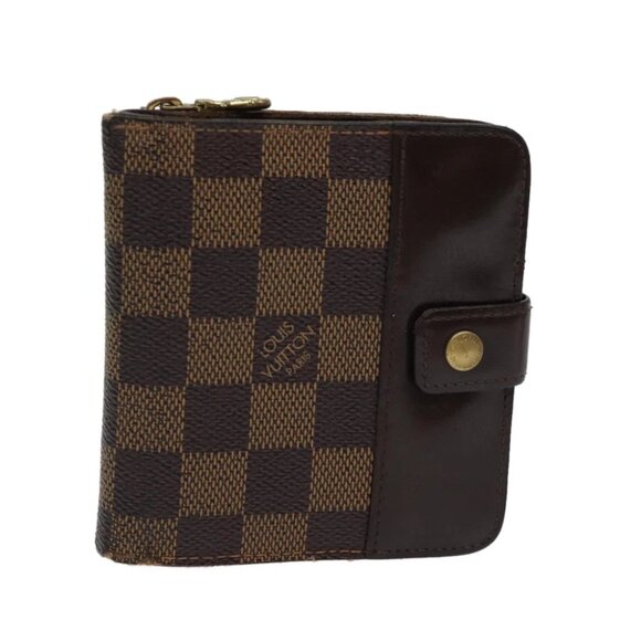 LOUIS VUITTON Damier Ebene Compact Zip Wallet N61668 LV Auth 70692 - Picture 2 of 14